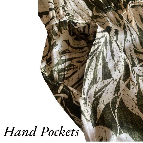 LAUREN RALPH LAUREN Safari Jumpsuit Palm Print Green/Cream Woman’s Size 16 NWOT - Picture 14 of 15